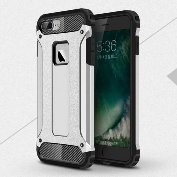 Iphone 7 - Armor Guard Plastik + Tpu Hybrid Cover - Sølv