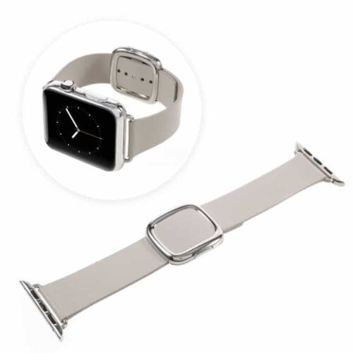 Apple Watch 38mm - 40mm Moderne Ægte Læder Armbånd - Grå