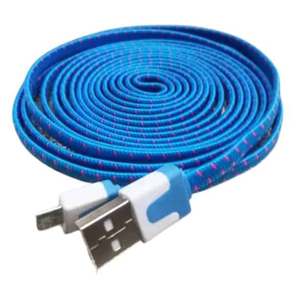 3 meter holdbar nylon usb-kabel 8pin lightning til opladning og datasync – blå/pink