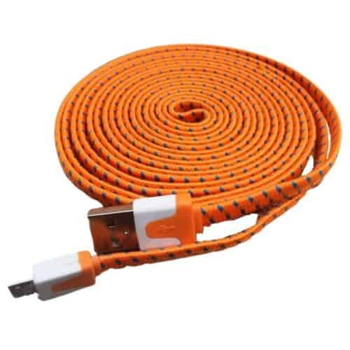 3 Meter Holdbar Nylon Usb-kabel 8pin Lightning Til Opladning Og Datasync – Orange/blå
