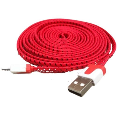 3 Meter Holdbar Nylon Usb-kabel 8pin Lightning Til Opladning Og Datasync – Rød/sort