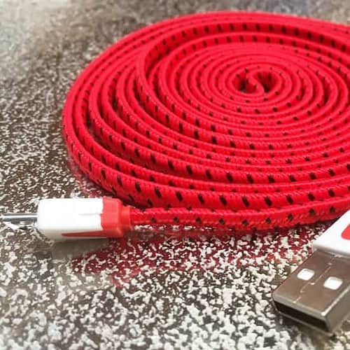 3 Meter Holdbar Nylon Usb-kabel Til Micro Usb Til Opladning Og Datasync - Rød/sort
