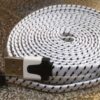 3 Meter Holdbar Nylon Usb-kabel Til Micro Usb Til Opladning Og Datasync – Hvid/sort