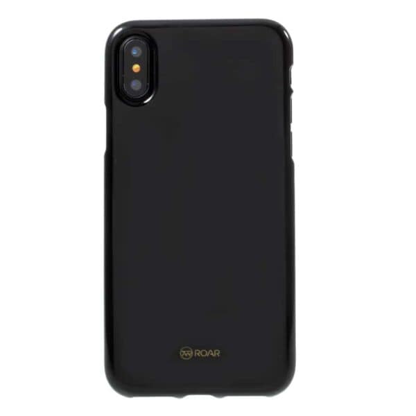 Iphone X - Blødt Gummi Cover Beskyttende Bagside - Sort