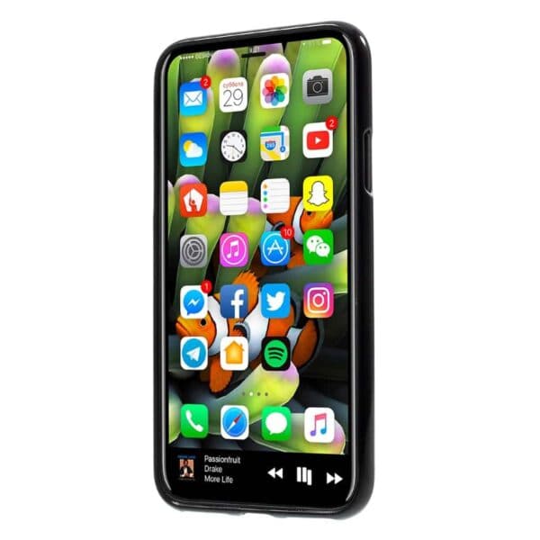 Iphone X - Blødt Gummi Cover Beskyttende Bagside - Sort