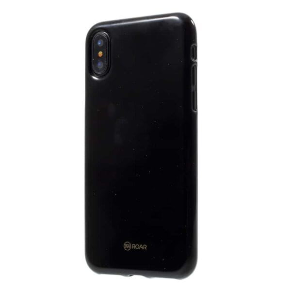 Iphone X - Blødt Gummi Cover Beskyttende Bagside - Sort