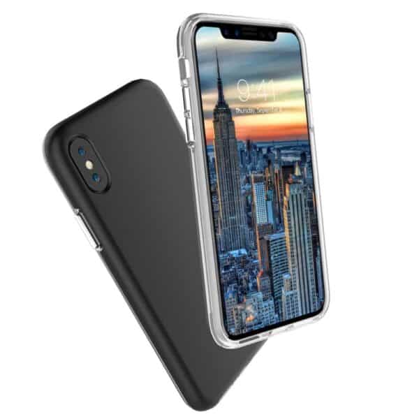 Iphone X - Plastik Og Gummi Hybrid Cover Med Beskyttende Gummibelagt Overflade - Sort