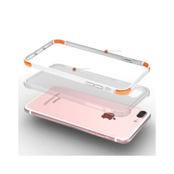 Iphone 8 Plus - Gummi Cover Med Stødabsorberende Funktion - Hvid