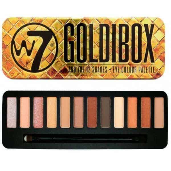 w7 goldibox and the 12 shades eye colour palette