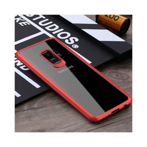 Samsung Galaxy S9 G960 Tpu Etui I Højglans Klar Akryl - Rød