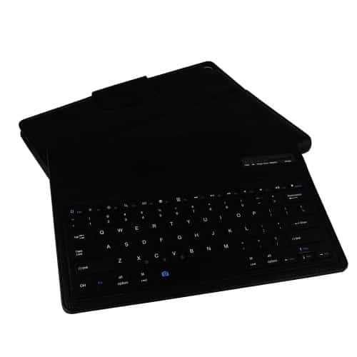 ipad pro 12.9 (a1584, a1652) – aftageligt dansk layout trådløst bluetooth tastatur m. pu læder cover og stand – sort