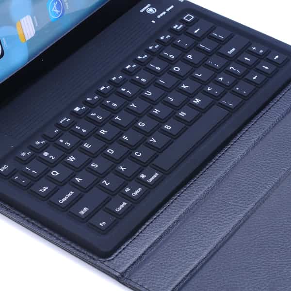 ipad pro 9.7″ – dansk layout tastatur pro bluetooth med kunstlæder cover og stand sort