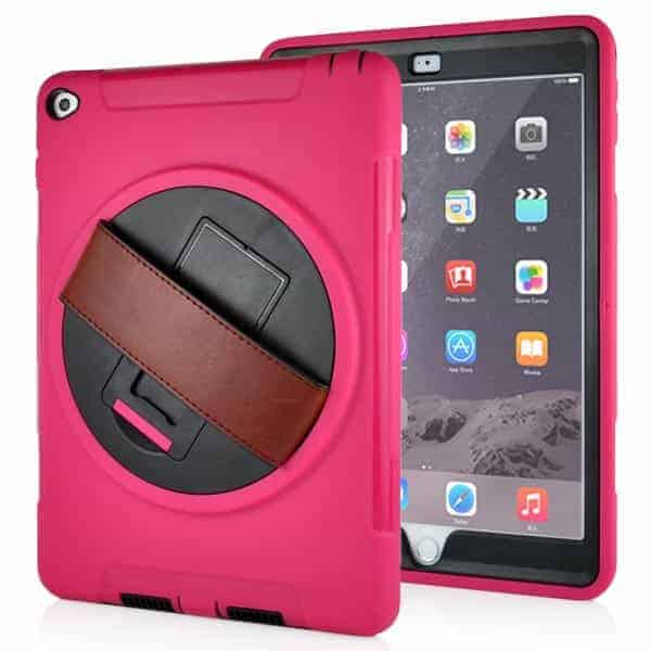 iPad Air 2 (A1566, A1567) - Smooth Touch Screen PC og TPU Etui med Bælte - Magenta