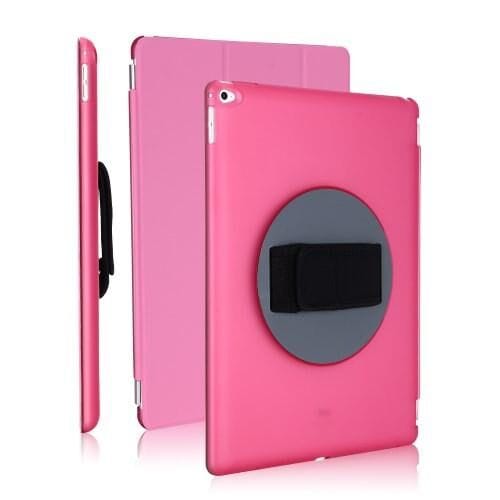 Ipad Pro 12.9 (a1584, A1652) - Smart Pu Læder Cover + Roterbar Pc Hard Etui - Lyserød