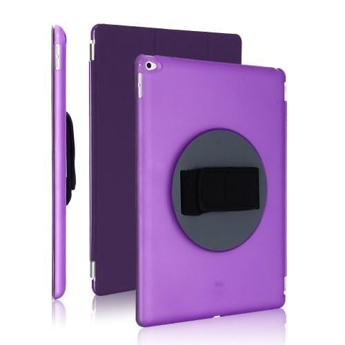 Ipad Pro 12.9 (a1584, A1652) - Smart Pu Læder Cover + Roterbar Pc Hard Etui - Lilla