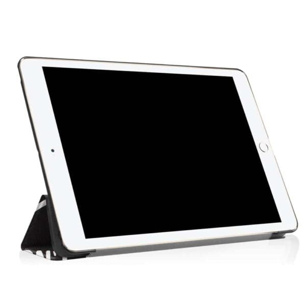 a white tablet with a black screen