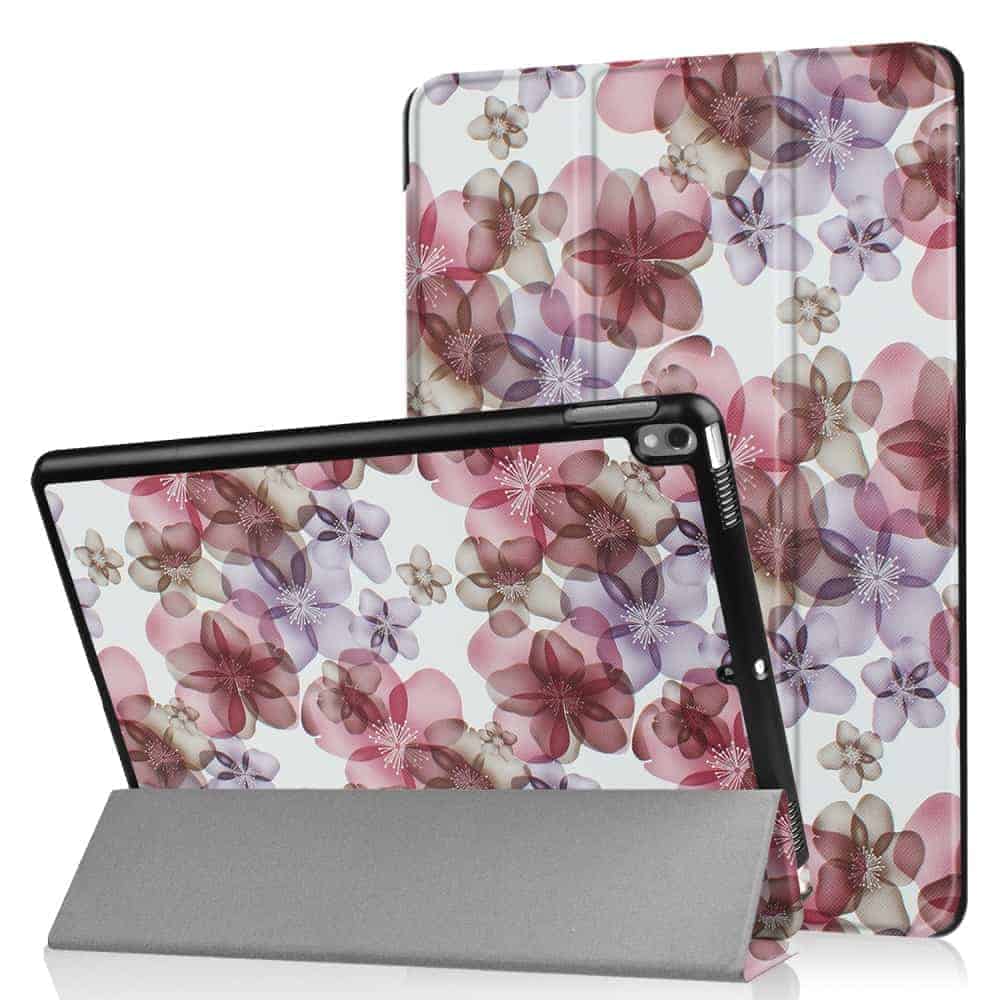 Billede af iPad Pro 10,5 (2017) (A1701, A1709) - Printet Mønster Tri-fold kunstig Læder Cover med Stand - Retro Blomster