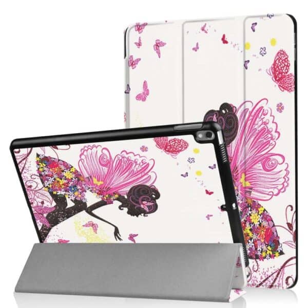 iPad-cover med blomstermønster og sommerfugle