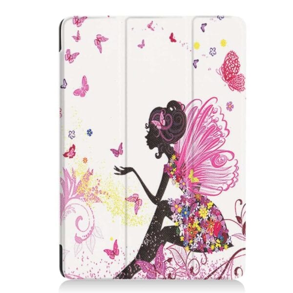 iPad-cover med farverig fe og sommerfugle design