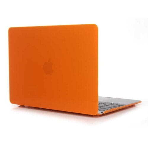 an orange laptop computer