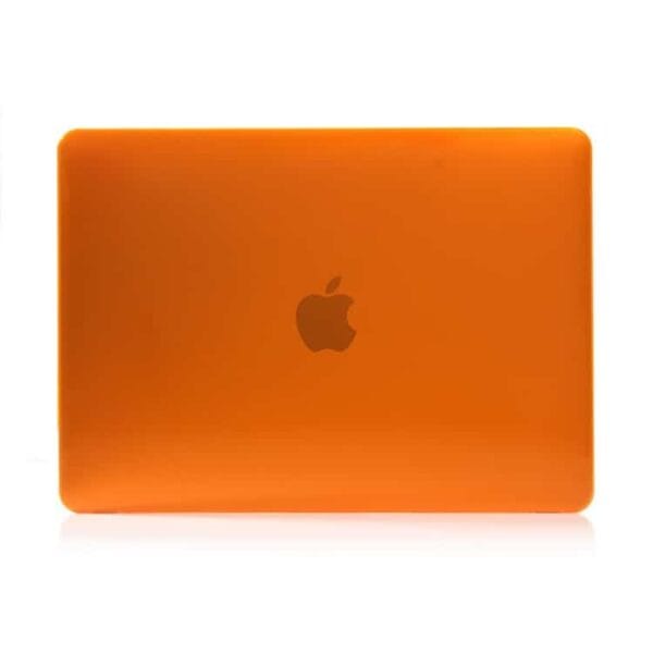 an orange laptop computer