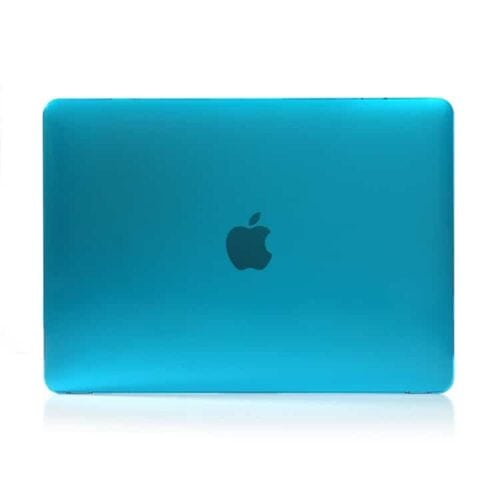 a blue laptop on a white background
