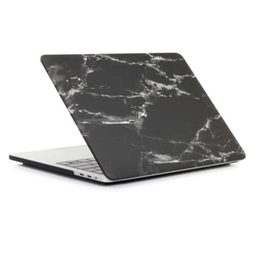 Macbook Pro 13″ – Mønstret Hard Beskyttende Cover – Marmor Tekstur / Sort