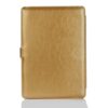 a gold leather case for a tablet