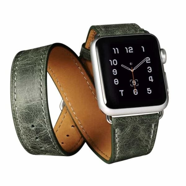 a watch with a leather band