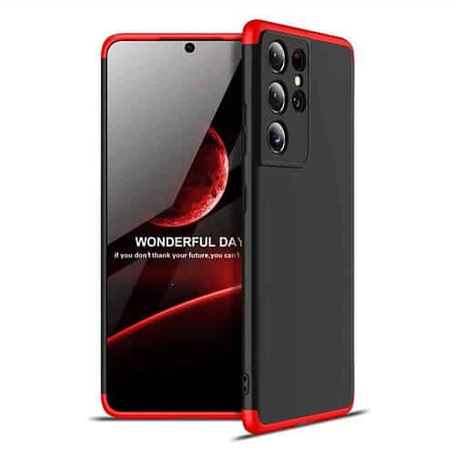 Samsung S21 Ultra 360 Beskyttelsescover Sort/rød