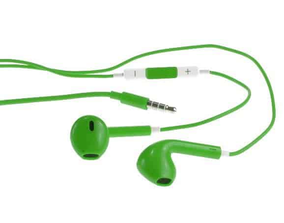 høj kvalitet høretelefon med mikrofon og volume knap – grøn