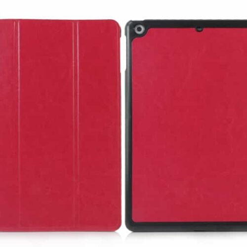 Ipad Air (ipad 5) (a1474, A1475, A1476) - Klassisk Pu Folding Stand Læder Cover - Rød
