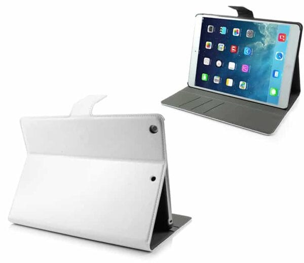 Ipad Air (ipad 5) (a1474, A1475, A1476) - Luksus Pu Læder Stand Cover Med Kort Slots - Creme Hvid