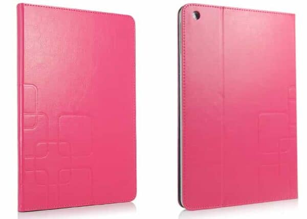 Ipad Air (ipad 5) (a1474, A1475, A1476) - Firkant Mønster Pu Læder Cover Med Kort Slots - Magenta