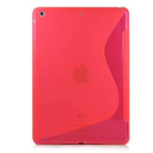 Ipad Air (ipad 5) (a1474, A1475, A1476) – Fleksibel Mat S-line Design Tpu Gummi Cover – Gennemsigtig Rød