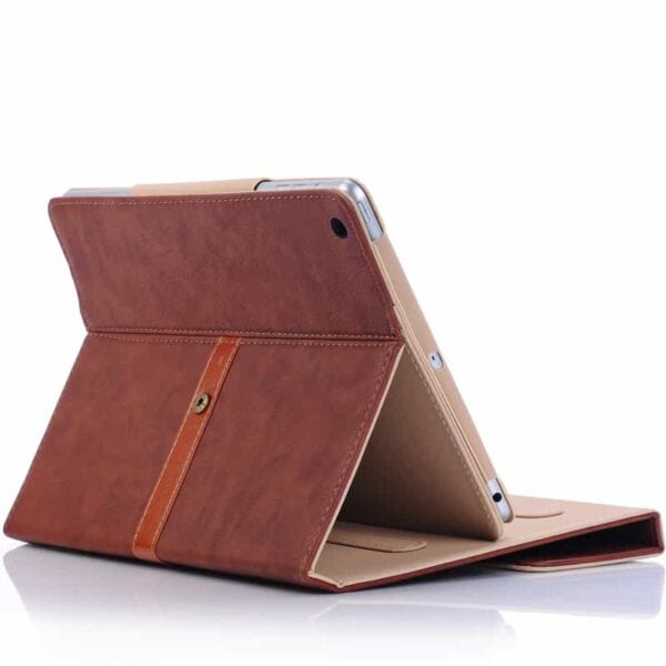 Ipad Air (ipad 5) (a1474, A1475, A1476) - Old Fashion Pu Læder Stand Cover Med Bælte - Grå