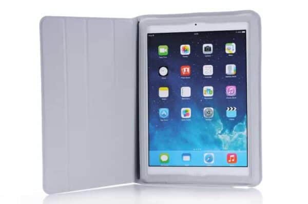 Ipad Air (ipad 5) (a1474, A1475, A1476) - Ultra Tynd Pu Læder 4-fold Cover Med Sleep/wake - Hvid