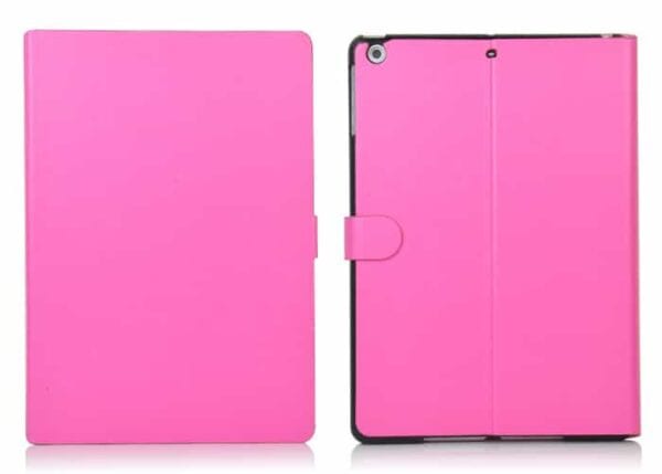 Ipad Air (ipad 5) (a1474, A1475, A1476) - Double Sided Læder Flip Cover Med Magnetisk Lukning - Rød/lyserød