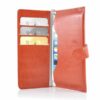 slank læder folio etui med kort slots – orange