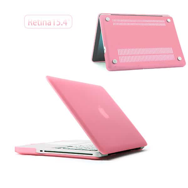 macbook pro 15″ retina (2012-2015) – mat hard etui – lyserød