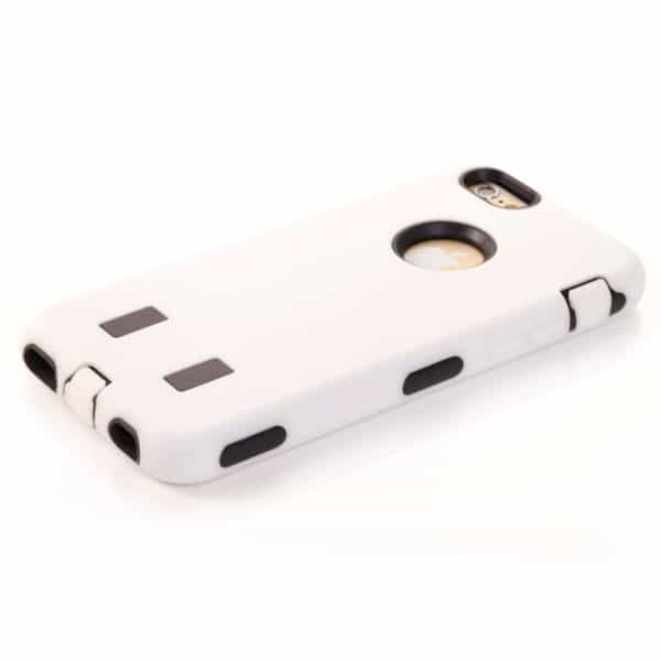 Iphone 6 - 2 I 1 Hybrid Plastik Og Silikone Cover - Hvid