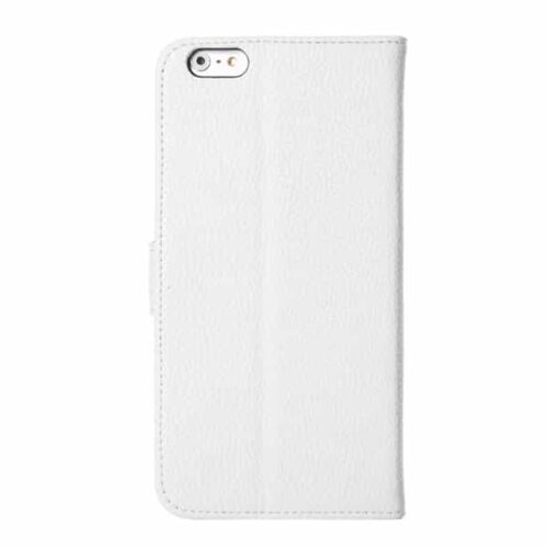 Iphone 6/6s  Plus - Litchi Flip Læder Cover Med Kort Slots - Hvid