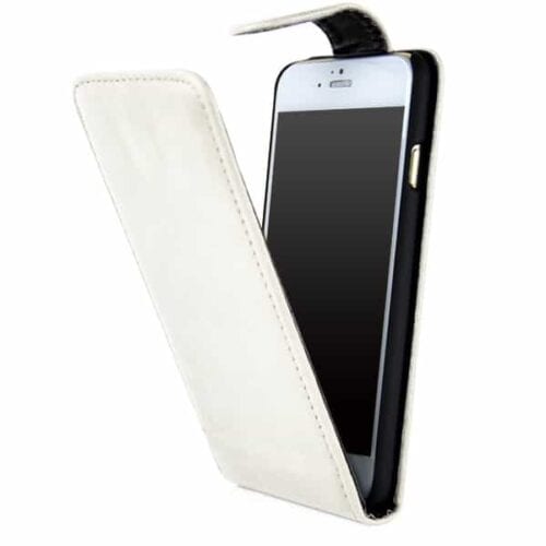 Iphone 6/6s  - Vertikal Magnetisk Flip Pu Læder Cover - Hvid