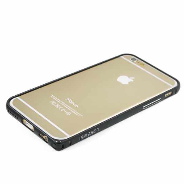 Iphone 6 - Fleksibel Aluminium Metal Bumper - Sort