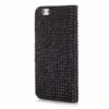 Iphone 6/6s - Bling Pu Læder Cover Med Rhinsten - Sort