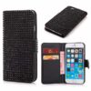 Iphone 6/6s - Bling Pu Læder Cover Med Rhinsten - Sort