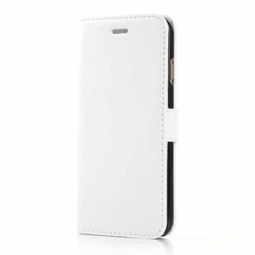 Iphone 6/6s  Plus - Luksus Flip Pu Læder Cover Med Kort Slots - Hvid