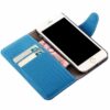 Iphone 6/6s  Plus - Magnetisk Pu Læder Cover Med Kort Slots Og Denim Fabric - Lyseblå