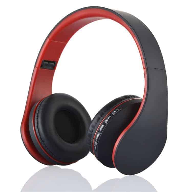 Billede af BTH-811 4-i-1 Over-øre Trådløs Bluetooth Hovedtelefon med Mikrofon Support FM/Aux-in/TF Card - Rød