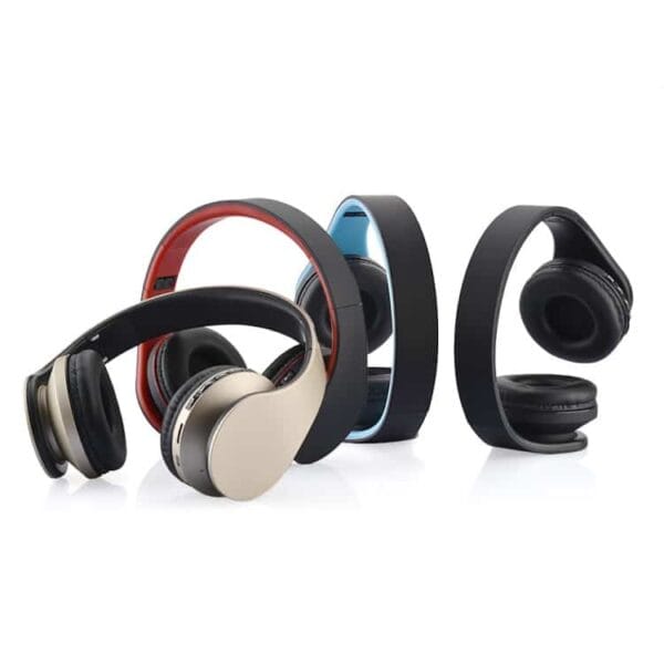 bth-811 4-i-1 over-øre trådløs bluetooth hovedtelefon med mikrofon support fm/aux-in/tf card – rød